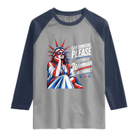 Patriotic Lady Liberty Feminist Graphic Raglan Shirt Can Someone Please Just Put A Woman In Charge Funny Feminism