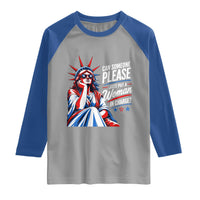 Patriotic Lady Liberty Feminist Graphic Raglan Shirt Can Someone Please Just Put A Woman In Charge Funny Feminism