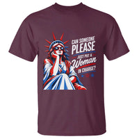 Patriotic Lady Liberty Feminist Graphic T Shirt Can Someone Please Just Put A Woman In Charge Funny Feminism