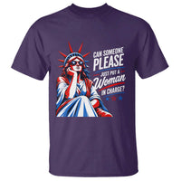 Patriotic Lady Liberty Feminist Graphic T Shirt Can Someone Please Just Put A Woman In Charge Funny Feminism
