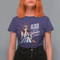 Patriotic Lady Liberty Feminist Graphic T Shirt For Women Can Someone Please Just Put A Woman In Charge Funny Feminism