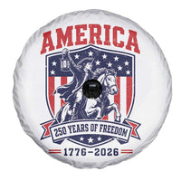 250 Years of Freedom Paul Revere Midnight Ride Spare Tire Cover Patriotic Historical Revolution American Flag Shield