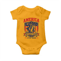 250 Years of Freedom Paul Revere Midnight Ride Baby Onesie Patriotic Historical Revolution American Flag Shield