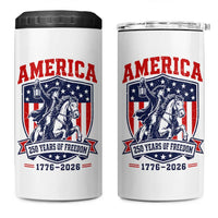 250 Years of Freedom Paul Revere Midnight Ride 4 in 1 Can Cooler Tumbler Patriotic Historical Revolution American Flag Shield