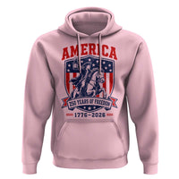 250 Years of Freedom Paul Revere Midnight Ride Hoodie Patriotic Historical Revolution American Flag Shield