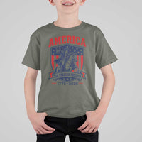 250 Years of Freedom Paul Revere Midnight Ride T Shirt For Kid Patriotic Historical Revolution American Flag Shield