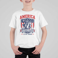 250 Years of Freedom Paul Revere Midnight Ride T Shirt For Kid Patriotic Historical Revolution American Flag Shield