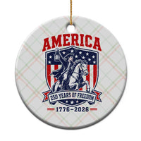 250 Years of Freedom Paul Revere Midnight Ride Ceramic Ornament Patriotic Historical Revolution American Flag Shield