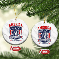 250 Years of Freedom Paul Revere Midnight Ride Ceramic Ornament Patriotic Historical Revolution American Flag Shield