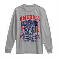 250 Years of Freedom Paul Revere Midnight Ride Long Sleeve Shirt Patriotic Historical Revolution American Flag Shield