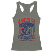 250 Years of Freedom Paul Revere Midnight Ride Racerback Tank Top Patriotic Historical Revolution American Flag Shield