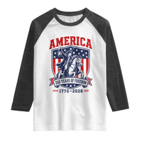250 Years of Freedom Paul Revere Midnight Ride Raglan Shirt Patriotic Historical Revolution American Flag Shield