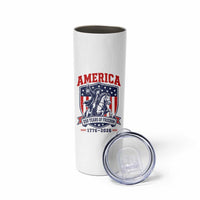 250 Years of Freedom Paul Revere Midnight Ride Skinny Tumbler Patriotic Historical Revolution American Flag Shield