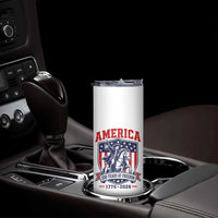 250 Years of Freedom Paul Revere Midnight Ride Skinny Tumbler Patriotic Historical Revolution American Flag Shield