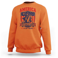 250 Years of Freedom Paul Revere Midnight Ride Sweatshirt Patriotic Historical Revolution American Flag Shield