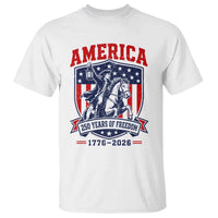 250 Years of Freedom Paul Revere Midnight Ride T Shirt Patriotic Historical Revolution American Flag Shield