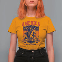 250 Years of Freedom Paul Revere Midnight Ride T Shirt For Women Patriotic Historical Revolution American Flag Shield