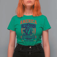 250 Years of Freedom Paul Revere Midnight Ride T Shirt For Women Patriotic Historical Revolution American Flag Shield