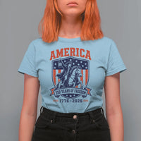 250 Years of Freedom Paul Revere Midnight Ride T Shirt For Women Patriotic Historical Revolution American Flag Shield
