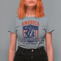 250 Years of Freedom Paul Revere Midnight Ride T Shirt For Women Patriotic Historical Revolution American Flag Shield