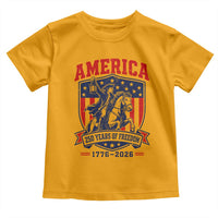 250 Years of Freedom Paul Revere Midnight Ride Toddler T Shirt Patriotic Historical Revolution American Flag Shield