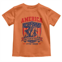 250 Years of Freedom Paul Revere Midnight Ride Toddler T Shirt Patriotic Historical Revolution American Flag Shield
