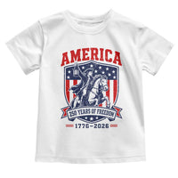 250 Years of Freedom Paul Revere Midnight Ride Toddler T Shirt Patriotic Historical Revolution American Flag Shield