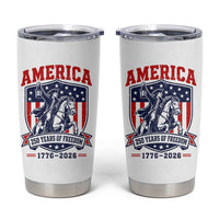 250 Years of Freedom Paul Revere Midnight Ride Tumbler Cup Patriotic Historical Revolution American Flag Shield