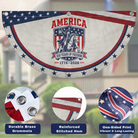 250 Years of Freedom Paul Revere Midnight Ride Patriotic Fan Flag Historical Revolution American Flag Shield