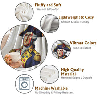 George Washington Patriotic History Graphic Throw Blanket Liberty Looks Good On Me 4th of July Founding Father Humor