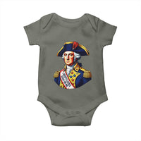 George Washington Patriotic History Graphic Baby Onesie Liberty Looks Good On Me 4th of July Founding Father Humor