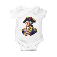 George Washington Patriotic History Graphic Baby Onesie Liberty Looks Good On Me 4th of July Founding Father Humor