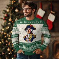 George Washington Patriotic History Graphic Ugly Christmas Sweater Liberty Looks Good On Me 4th of July Founding Father Humor
