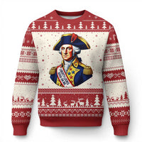 George Washington Patriotic History Graphic Ugly Christmas Sweater Liberty Looks Good On Me 4th of July Founding Father Humor