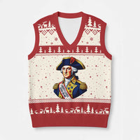 George Washington Patriotic History Graphic V-Neck Knit Sweater Vest Liberty Looks Good On Me 4th of July Founding Father Humor