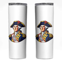 George Washington Patriotic History Graphic Skinny Tumbler Liberty Looks Good On Me 4th of July Founding Father Humor