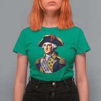 George Washington Patriotic History Graphic T Shirt For Women Liberty Looks Good On Me 4th of July Founding Father Humor