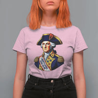 George Washington Patriotic History Graphic T Shirt For Women Liberty Looks Good On Me 4th of July Founding Father Humor