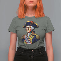 George Washington Patriotic History Graphic T Shirt For Women Liberty Looks Good On Me 4th of July Founding Father Humor