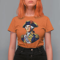 George Washington Patriotic History Graphic T Shirt For Women Liberty Looks Good On Me 4th of July Founding Father Humor