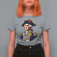 George Washington Patriotic History Graphic T Shirt For Women Liberty Looks Good On Me 4th of July Founding Father Humor