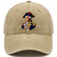 George Washington Patriotic History Graphic Washed Cotton Baseball Cap Liberty Looks Good On Me 4th of July Founding Father Humor