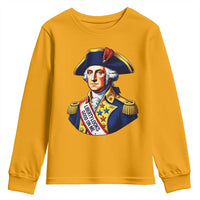 George Washington Patriotic History Graphic Youth Sweatshirt Liberty Looks Good On Me 4th of July Founding Father Humor