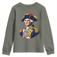 George Washington Patriotic History Graphic Youth Sweatshirt Liberty Looks Good On Me 4th of July Founding Father Humor
