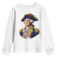 George Washington Patriotic History Graphic Youth Sweatshirt Liberty Looks Good On Me 4th of July Founding Father Humor