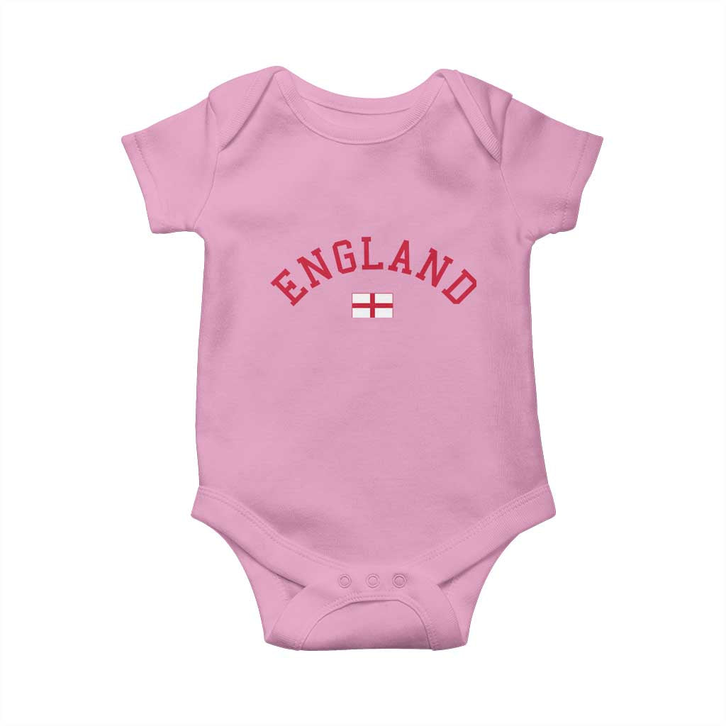Vintage England Flag Pride Baby Onesie Patriotic St Georges Cross Heritage