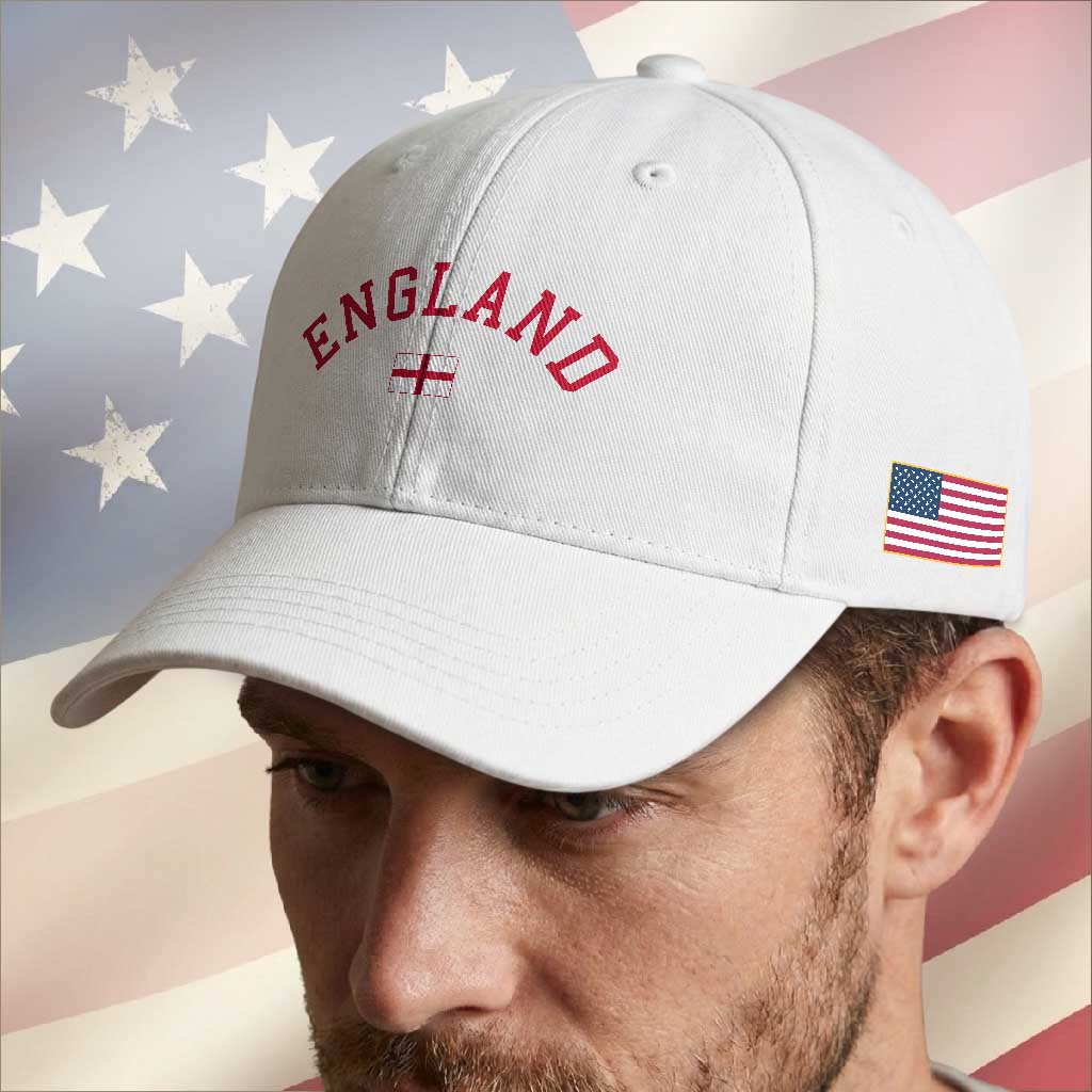 Vintage England Flag Pride Baseball Cap Patriotic St Georges Cross Heritage