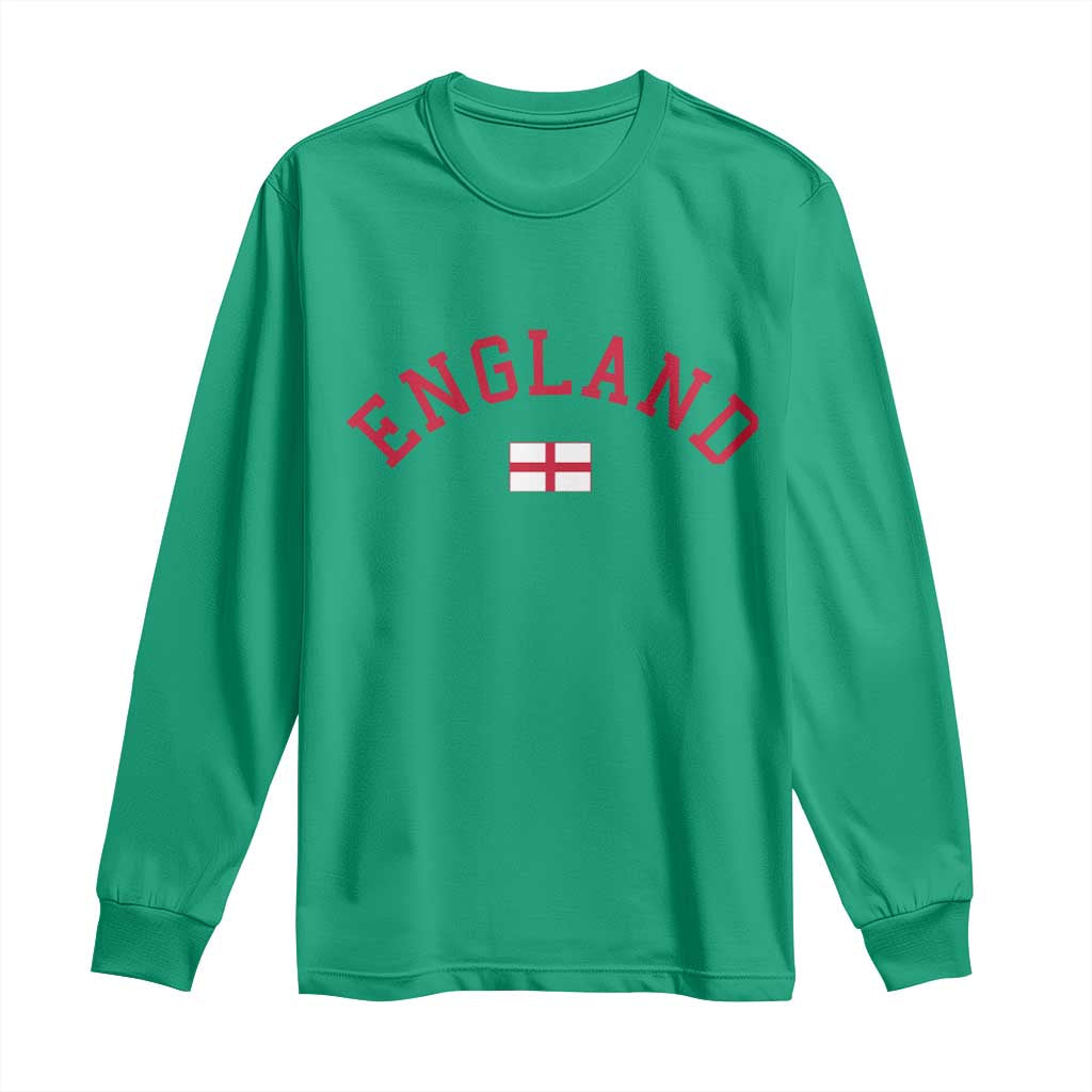 Vintage England Flag Pride Long Sleeve Shirt Patriotic St Georges Cross Heritage