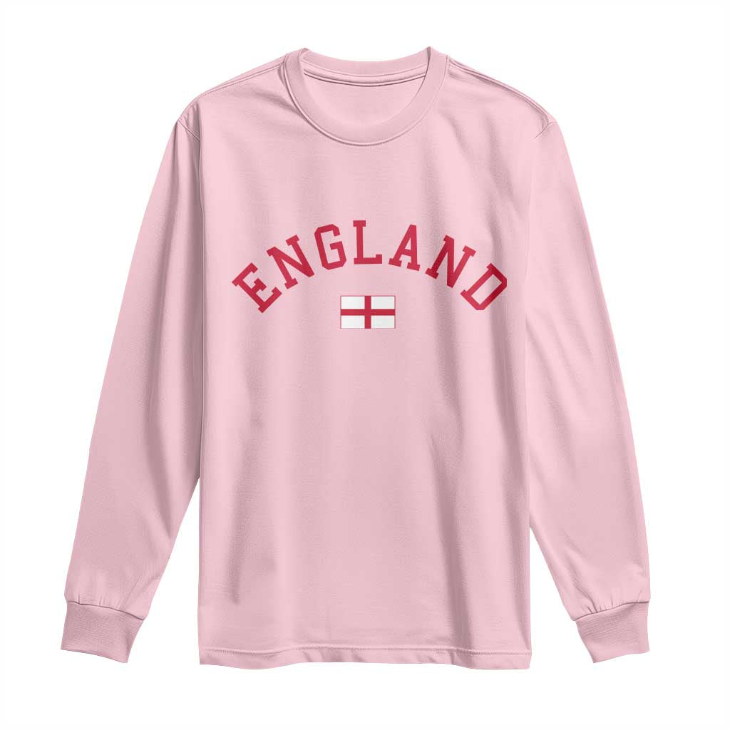 Vintage England Flag Pride Long Sleeve Shirt Patriotic St Georges Cross Heritage