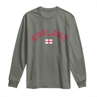 Vintage England Flag Pride Long Sleeve Shirt Patriotic St Georges Cross Heritage